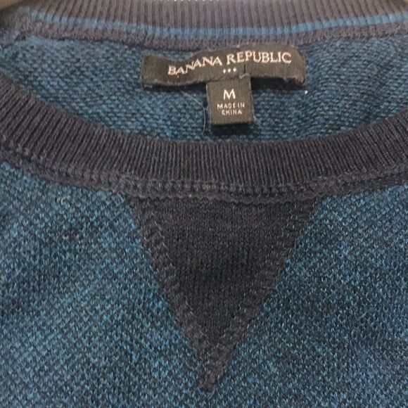 Banana Republic dark teal and blue cotton crew sweater. M - Picture 7 of 7